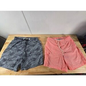 Rainforest Swim Trunks Men's Medium Coral Elastic Waist Board Shorts